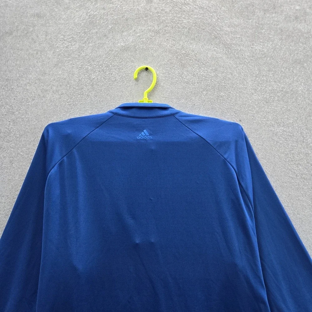 Adidas Men Activewear Top 2XL Blue Quarter Zip Long Sleeve‎
